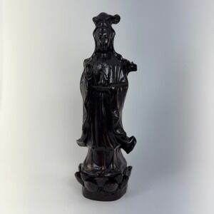 Kwan Yin Kanzeon Statue Bodhisattva of Cosmic Compassion 11.5" Standing on Lotus